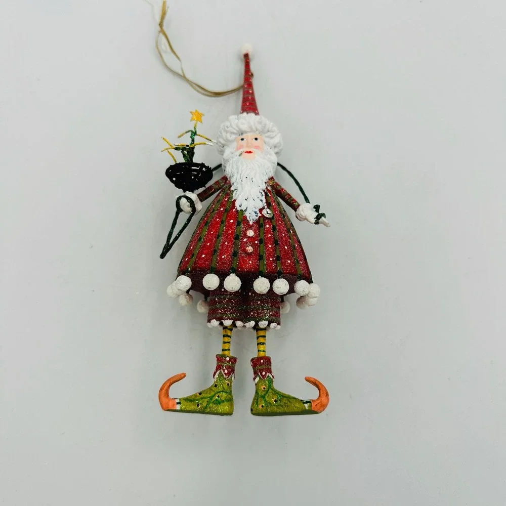 MacKenzie-Childs Patience Brewster Dash‎ Away Santa Ornament 08-30201 w/ Box